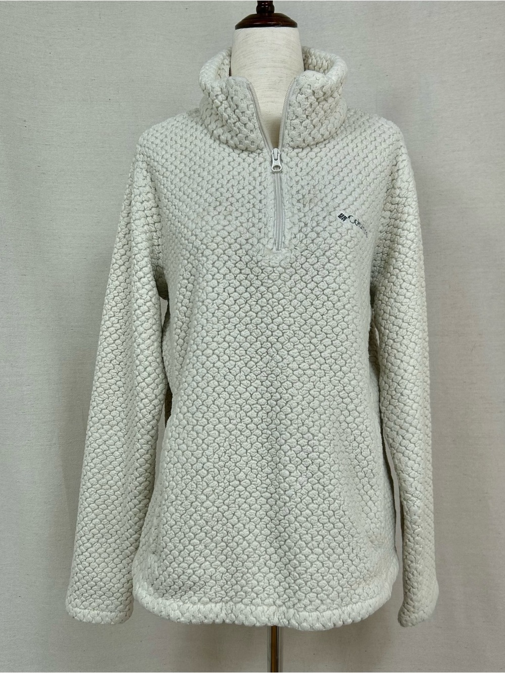 Columbia Women's Ivory Half-Zip Textured Fleece Pullover
